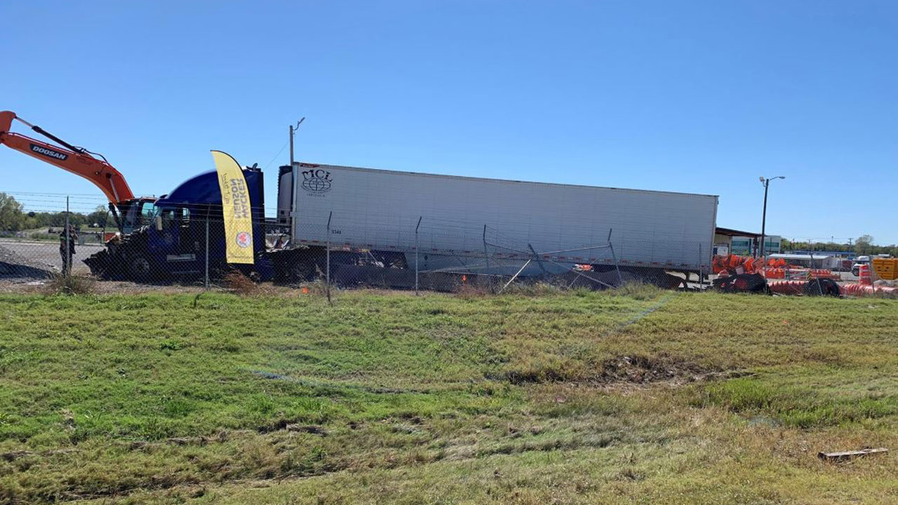 OHP: Semi Truck Driver Falls Asleep At Wheel, Drives Into Excavator