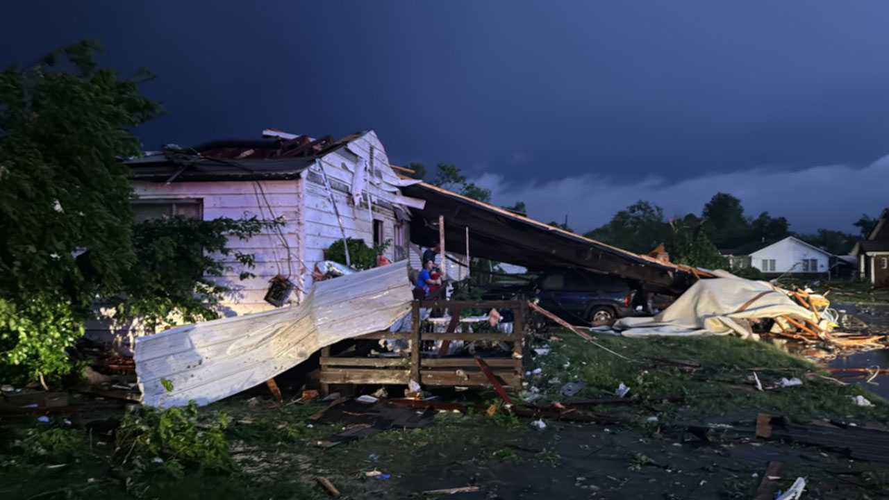 Barnsdall Hit By Tornado; Houses Damaged With Trees, Power Lines Downed