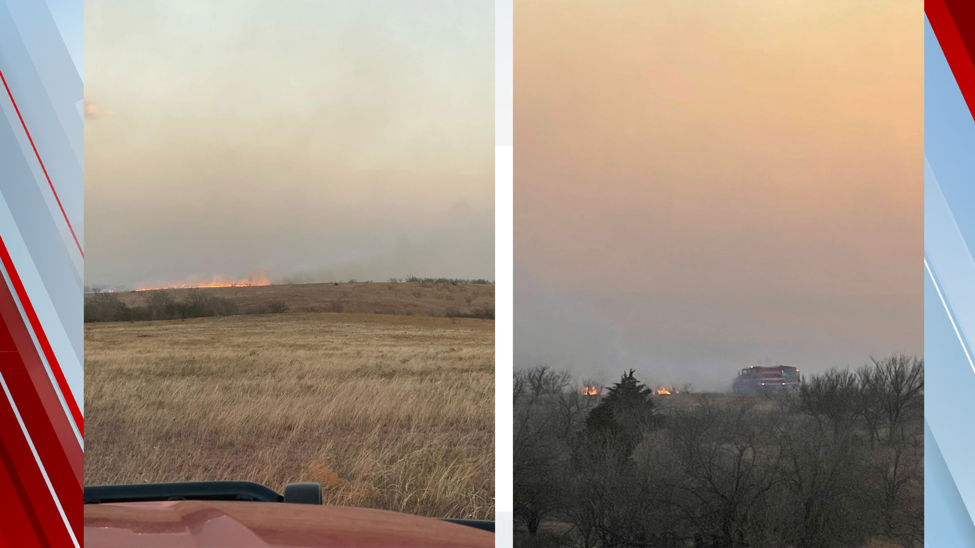 Multiple Grass Fires Threaten Homes - Fire Elk City.1642211017794 