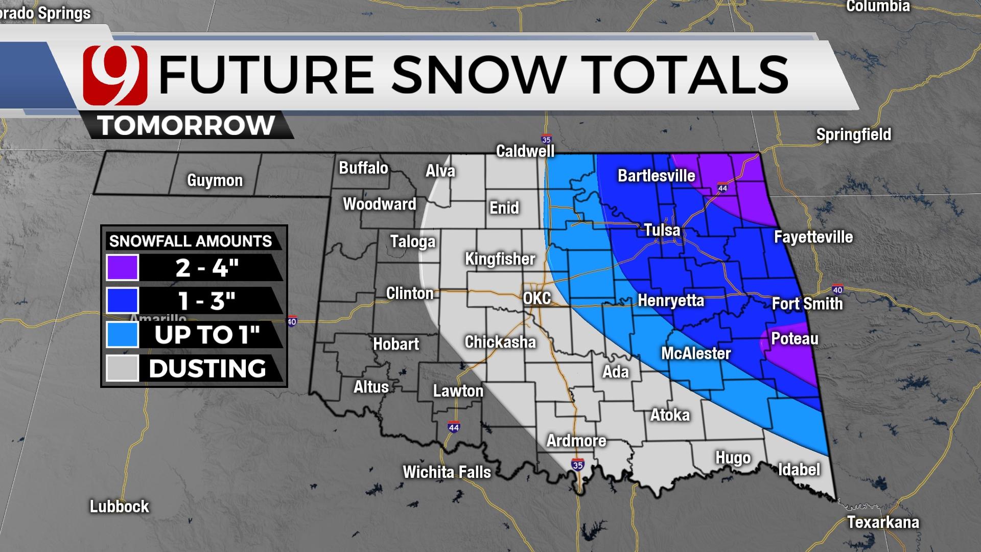 Big Cold Front Blowing Across Oklahoma This Afternoon; Snow Still Possible