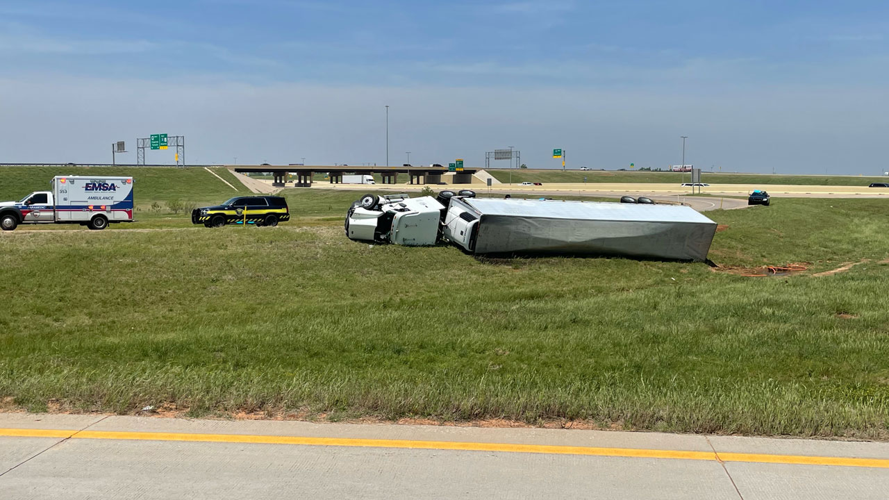 Driver Injured In Semi Rollover Accident In Southwest OKC