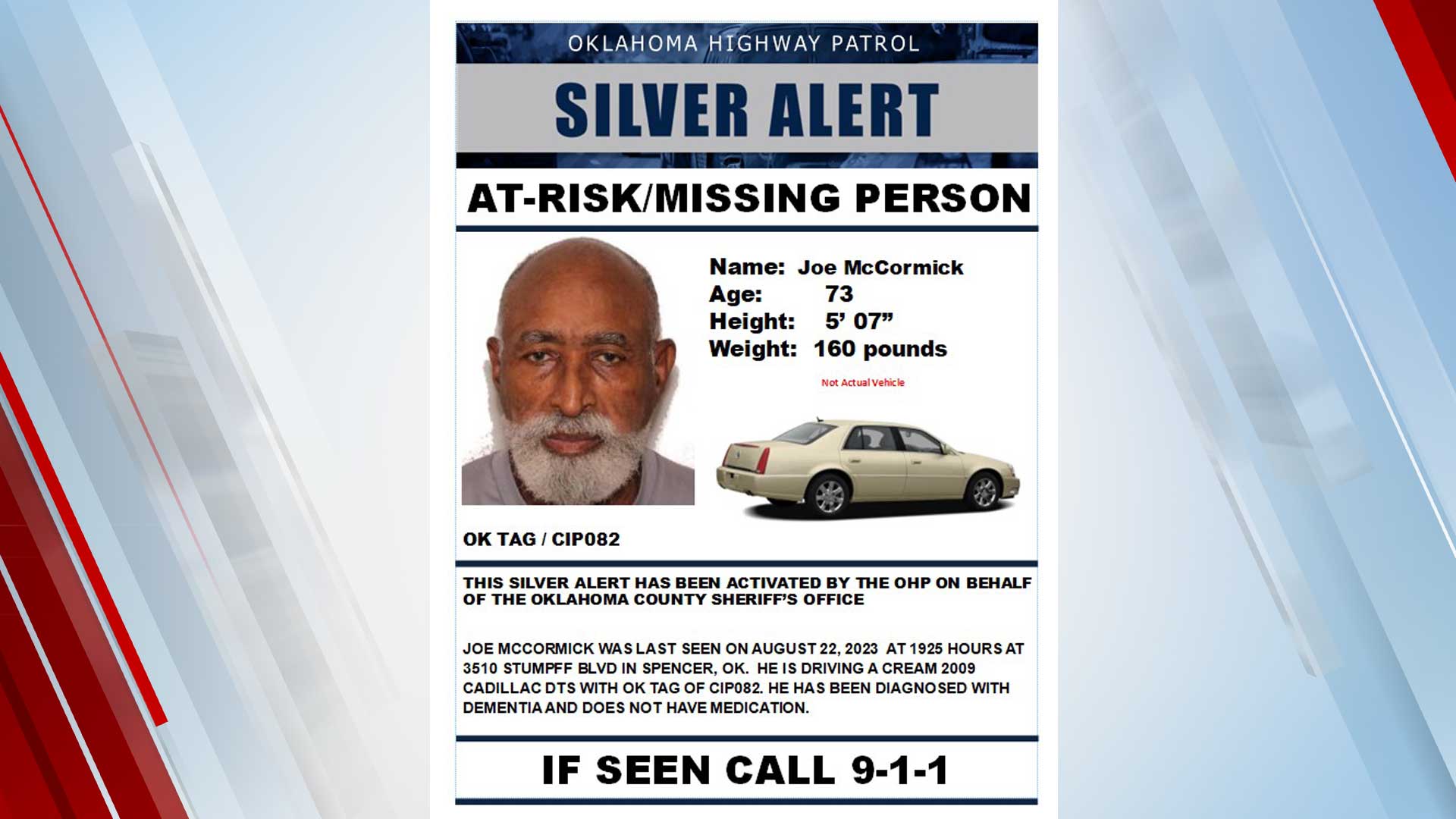 Silver Alert Issued For 73-Year-Old Man Last Seen In Spencer