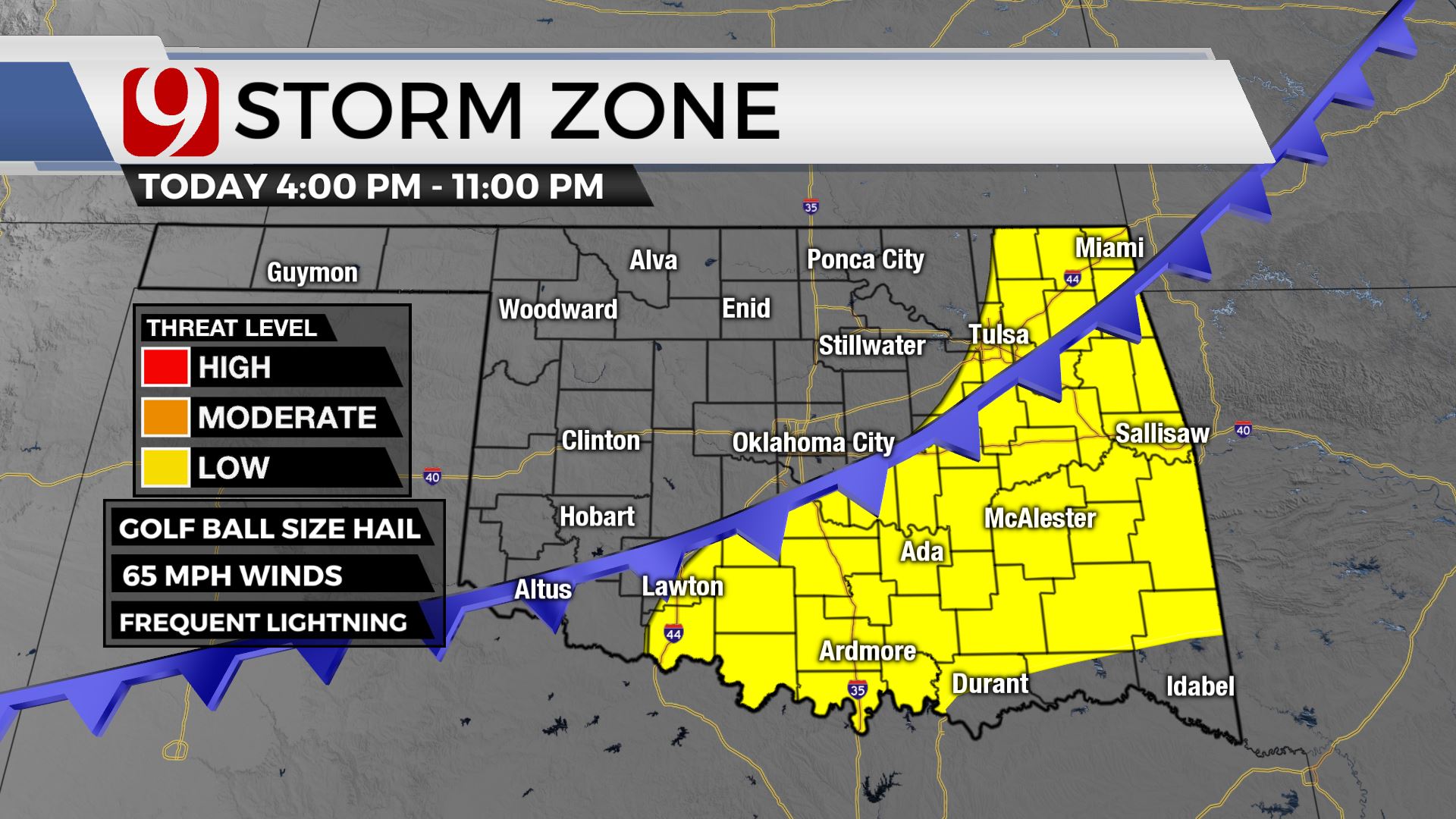 Risk For Storms Returns For Parts Of SE Oklahoma Overnight: Large Hail ...
