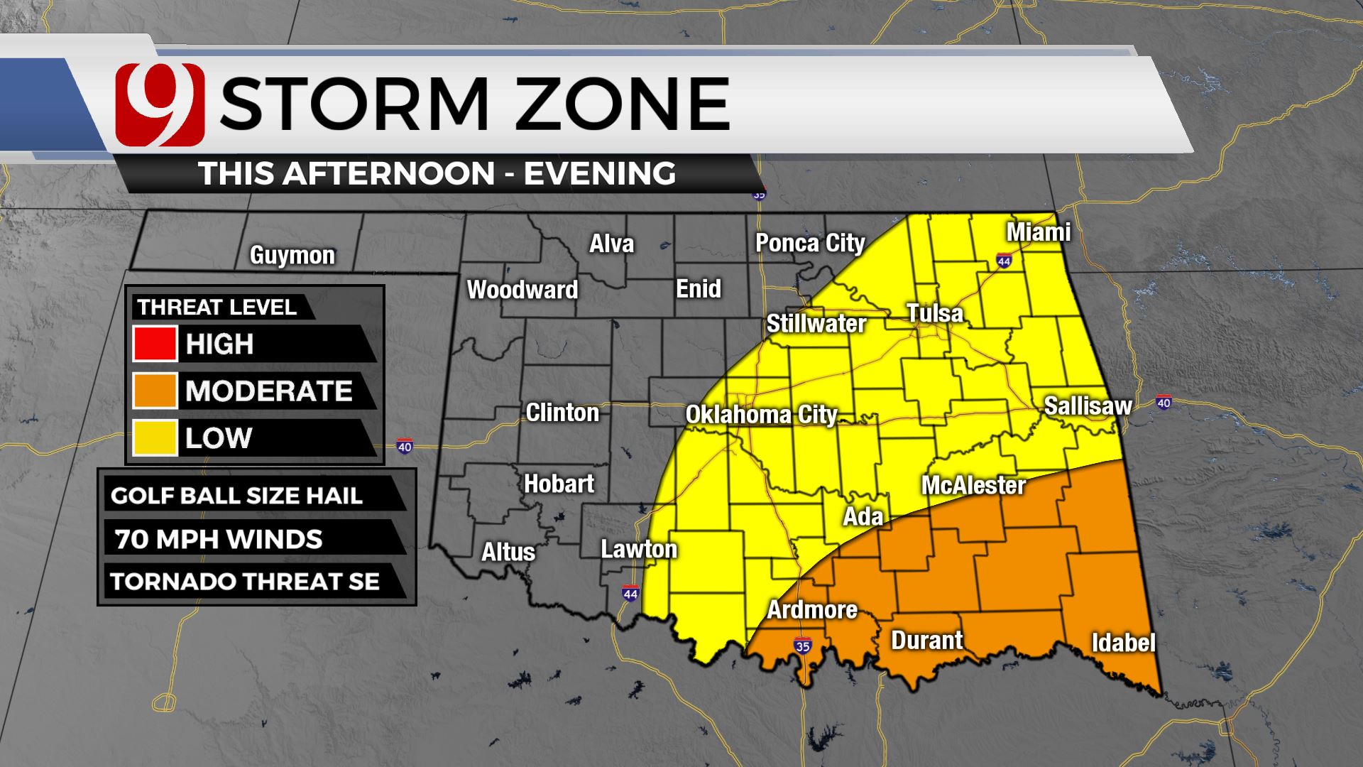 Severe Thunderstorm Watch Issued For Multiple SE Oklahoma Counties