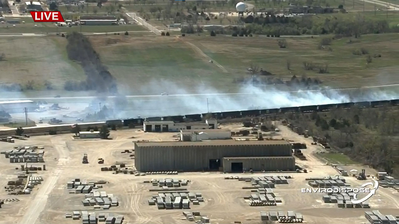Fire Crews Battle Grass Fire In SW OKC