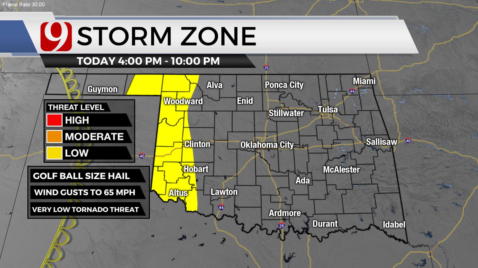Severe Thunderstorm Watch Issued For Several Western Okla. Counties